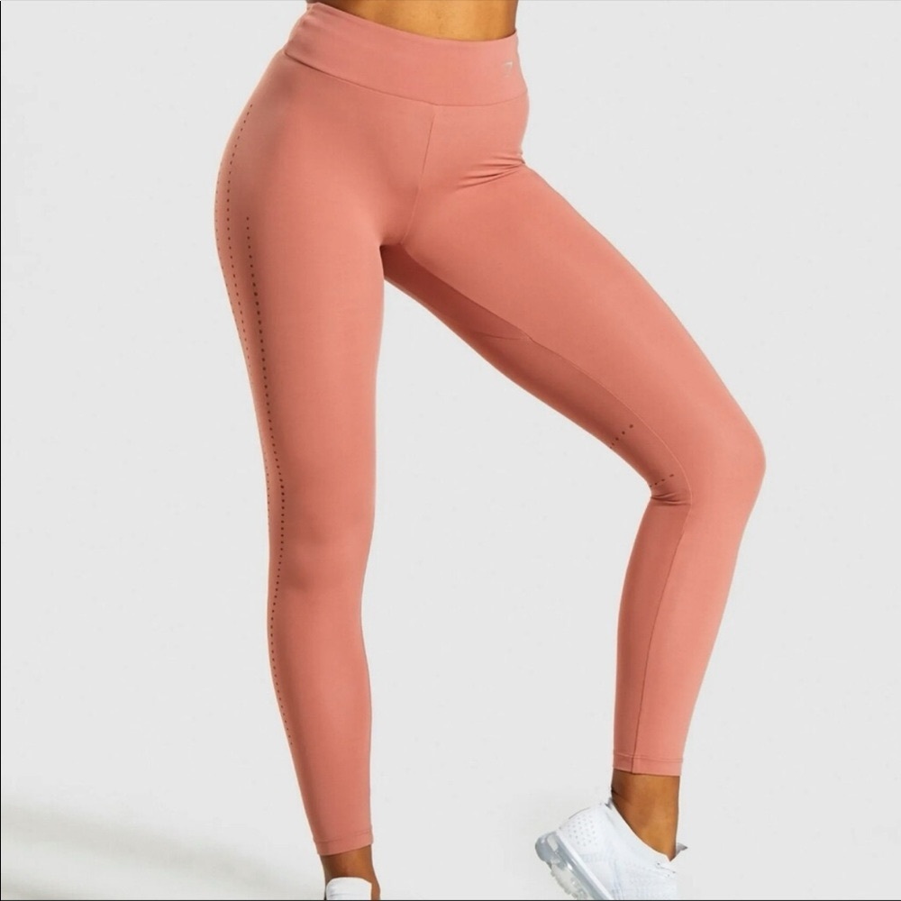 Gymshark laser cut out orange yoga pants leggings size medium